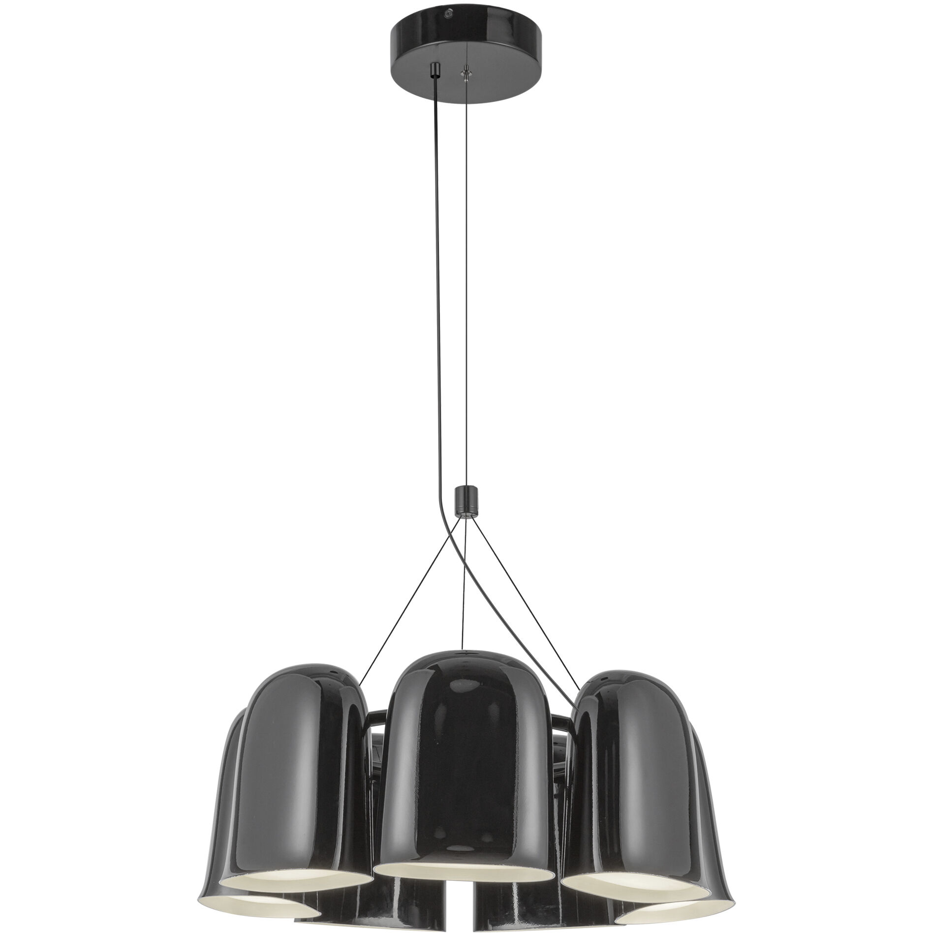 Bell LED 19.38 inch Glossy Black Chandelier Ceiling Light