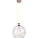 Ballston Athens 1 Light 12 inch Antique Copper Mini Pendant Ceiling Light in Seedy Glass