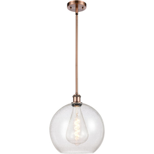 Ballston Athens 1 Light 12 inch Antique Copper Mini Pendant Ceiling Light in Seedy Glass