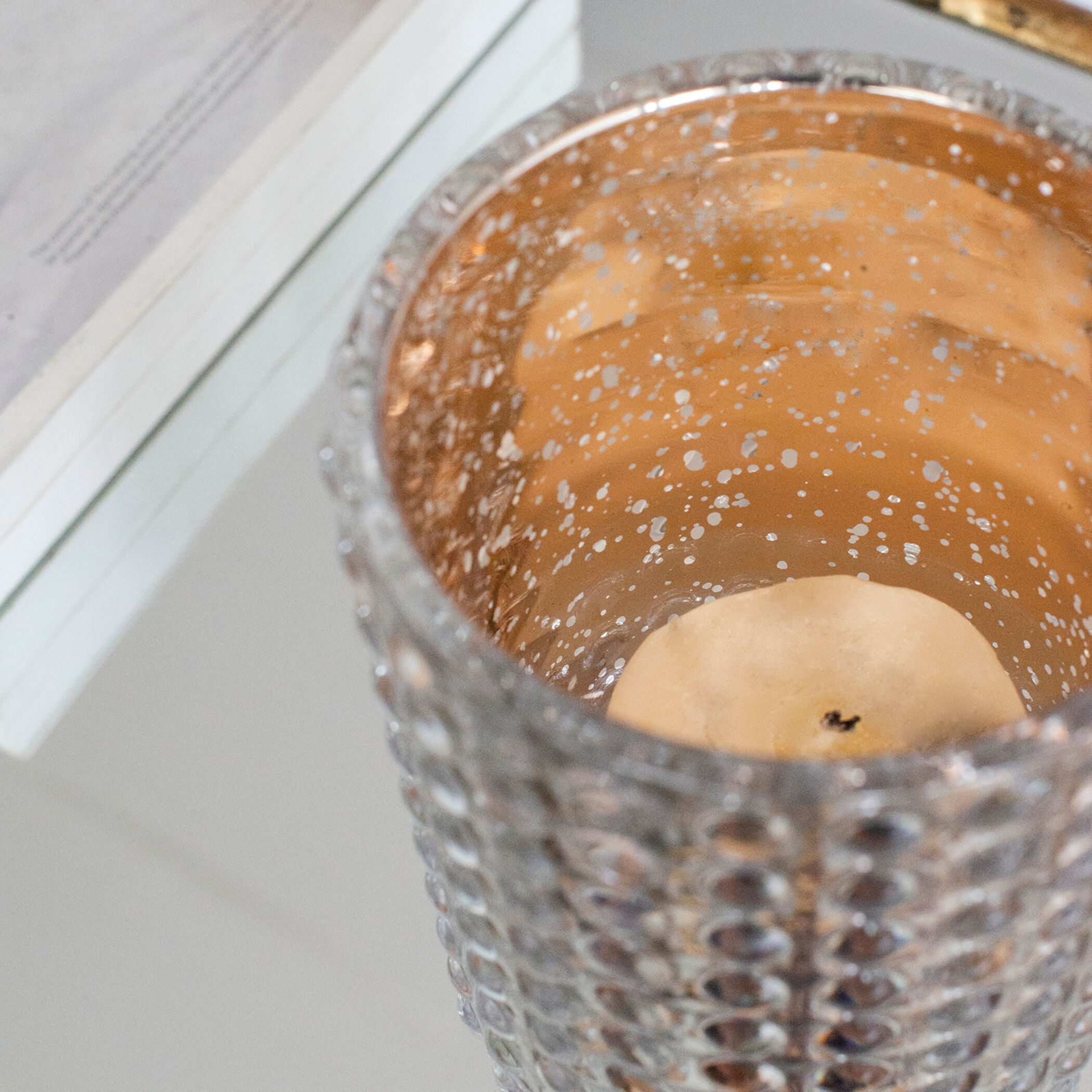 Hobnail Glass Hurricane 7 X 4.1 inch Candleholder, Set of 2