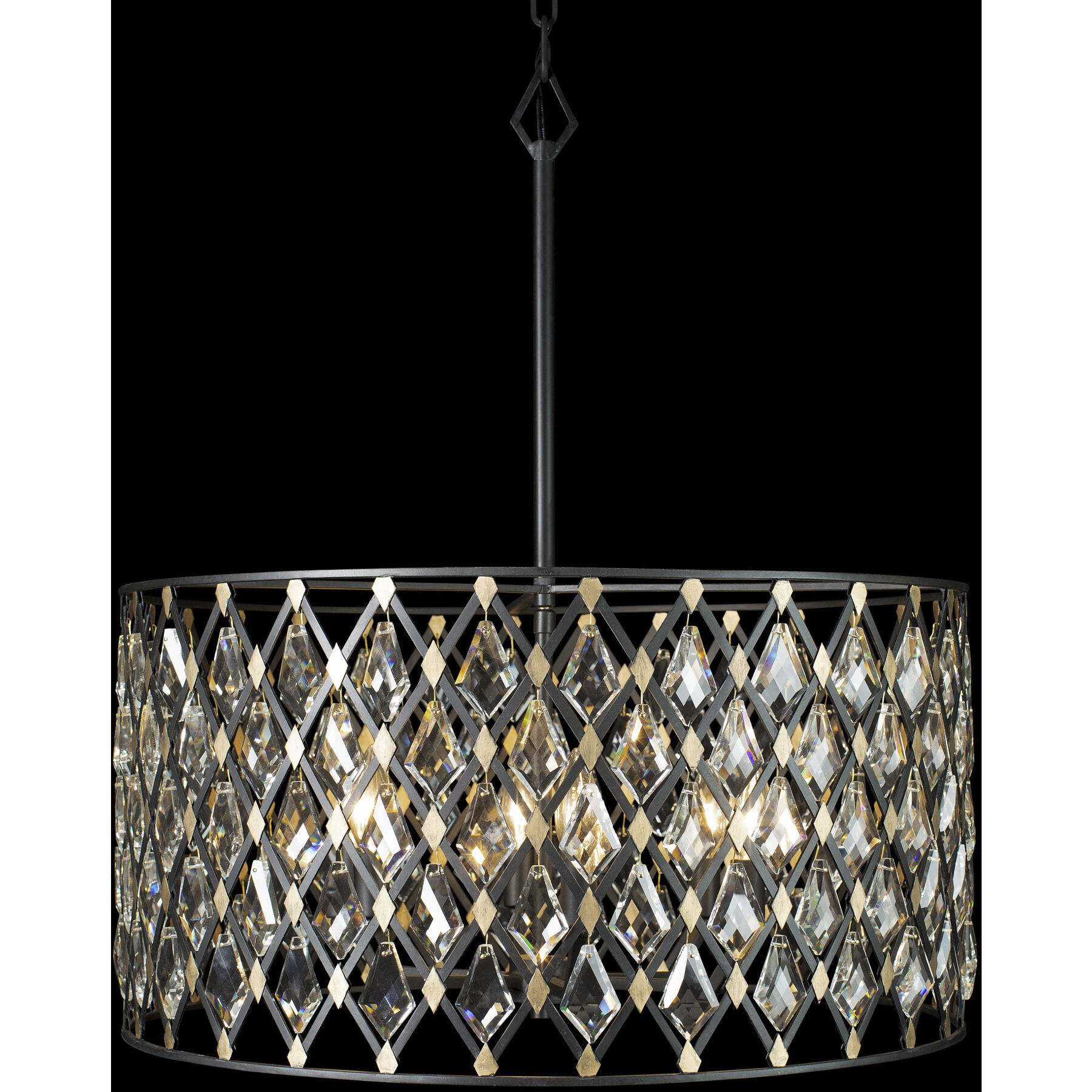 Windsor 6 Light 25 inch Carbon and Havana Gold Pendant Ceiling Light