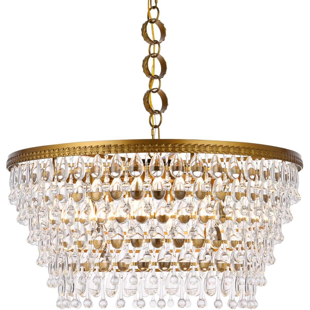 Nordic 6 Light 28 inch Brass Chandelier Ceiling Light