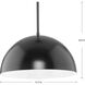 Perimeter 1 Light 15.75 inch Matte Black Pendant Ceiling Light