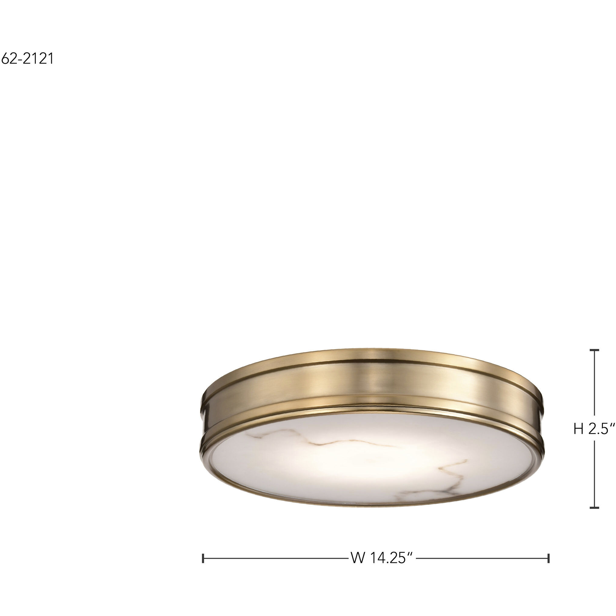 Kendall LED 14.25 inch Burnished Brass Flush Mount Ceiling Light