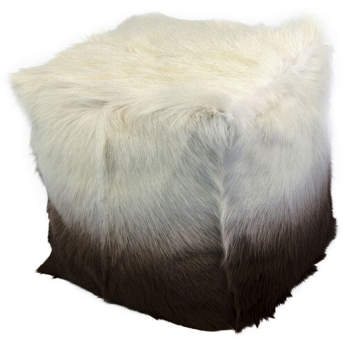 Goat Fur 16 inch Brown Pouf