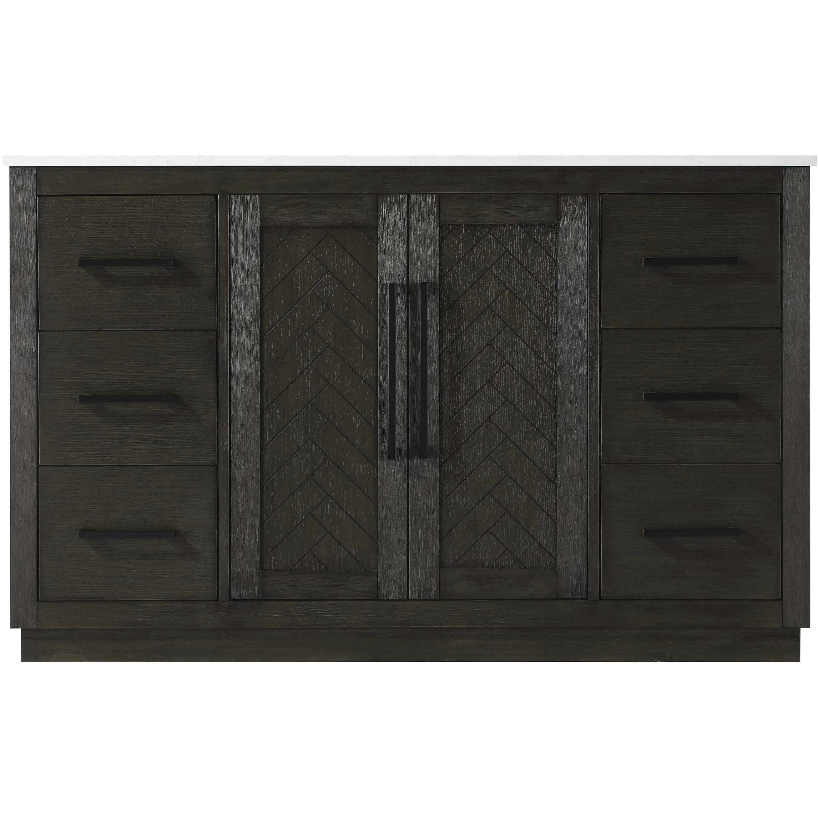 Chase 54 X 34 inch Chocolate Oak Bathroom Vanity Cabinet