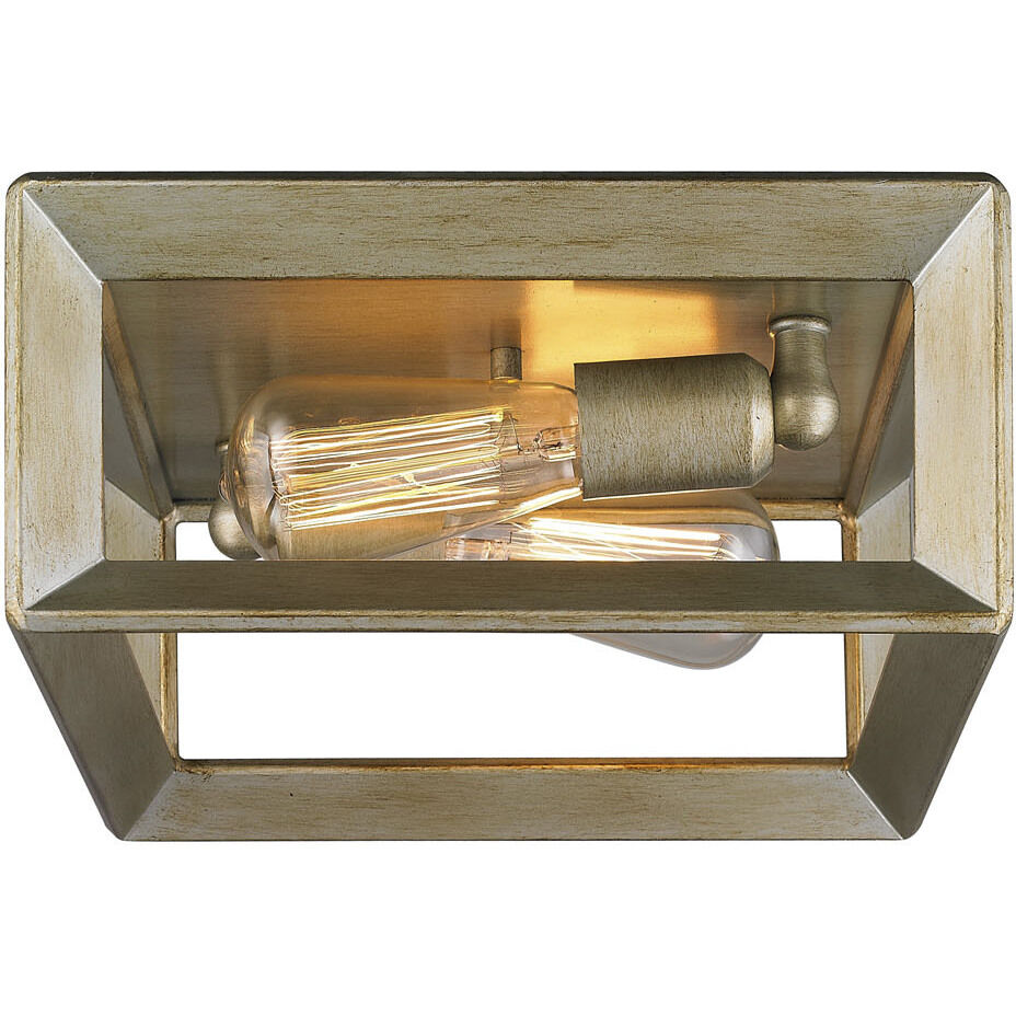 Smyth 2 Light 11.5 inch White Gold Flush Mount Ceiling Light, Damp