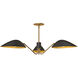Oscar 3 Light 35.63 inch Aged Gold Pendant Ceiling Light in Matte Black and Aged Gold