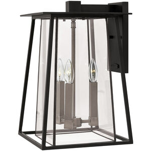 Walker LED 18 inch Black with Antique Nickel Outdoor Wall Mount Lantern, Large