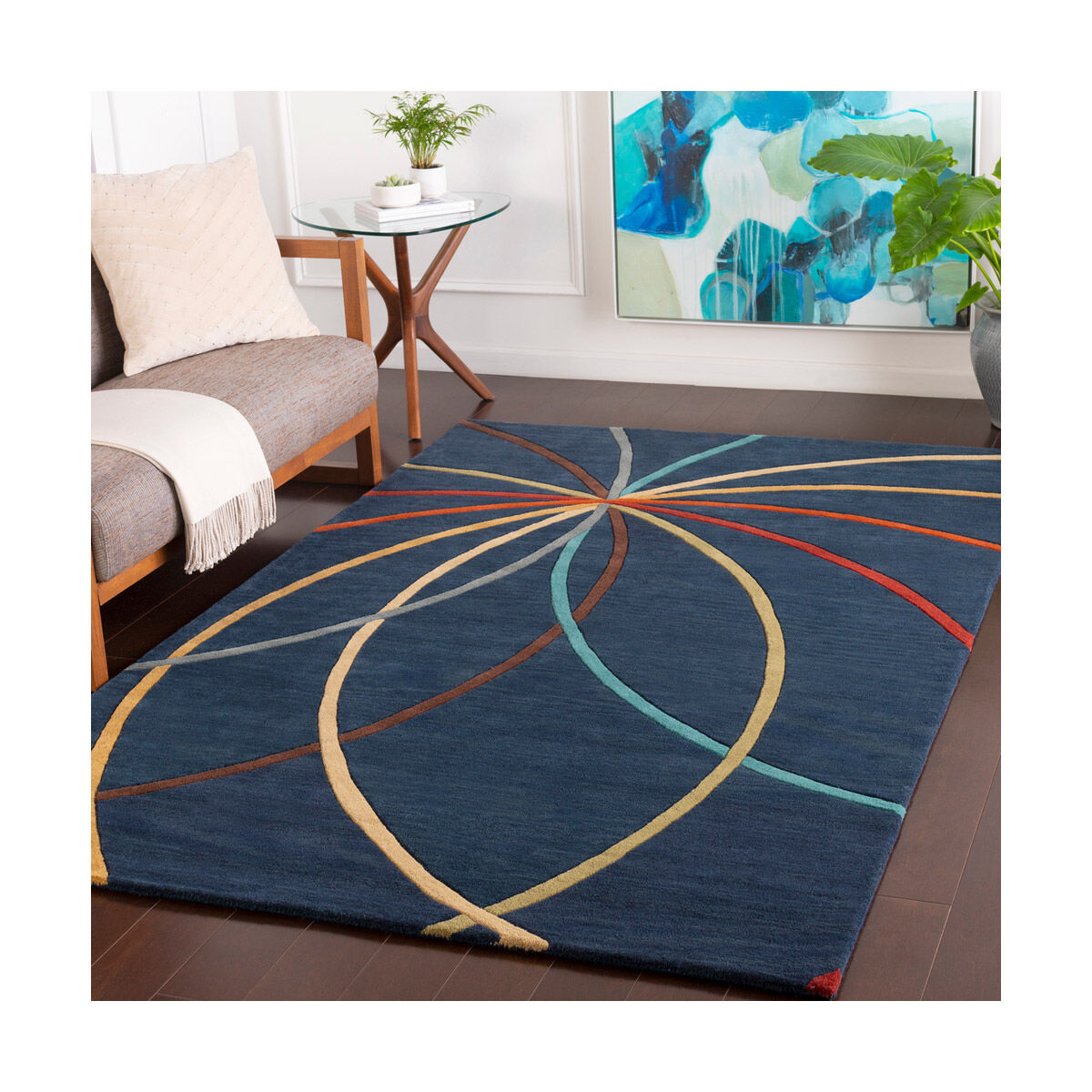 Philadelphia 180 X 144 inch Navy/Burnt Orange/Dark Red/Olive/Dark Brown/Teal Rugs, Rectangle