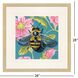 Bee on Wall / Dragonfly on Wall Pink and Green and Turquoise and Yellow Framed Art, Propac