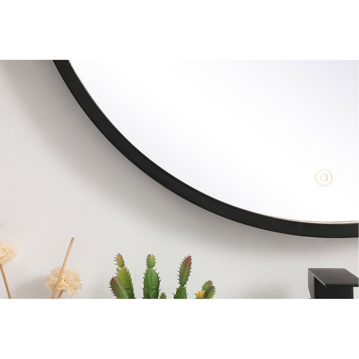 Pier 28 X 28 inch Black LED Mirror