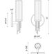 Torres 1 Light 2.38 inch Vintage Brass Bath Vanity Light Wall Light
