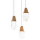 Martini LED 11.75 inch Aged Brass Multi-Light Pendant Ceiling Light in Optic Haze, Beyond