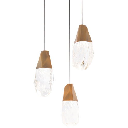 Martini LED 11.75 inch Aged Brass Multi-Light Pendant Ceiling Light in Optic Haze, Beyond