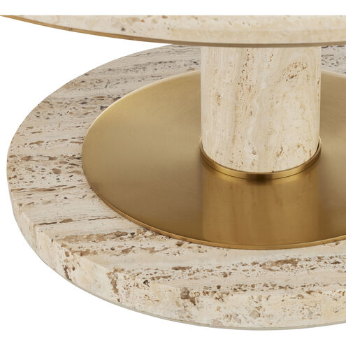 Miles 35.75 inch Natural/Polished Brass Cocktail Table