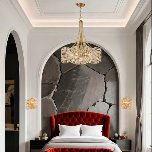 Anastasia 6 Light 23 inch Lacquered Gold Chandelier Ceiling Light