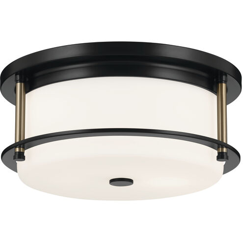 Brit LED 12 inch Black and Champagne Bronze Flush Mount Ceiling Light in Champagne Bronze with Black