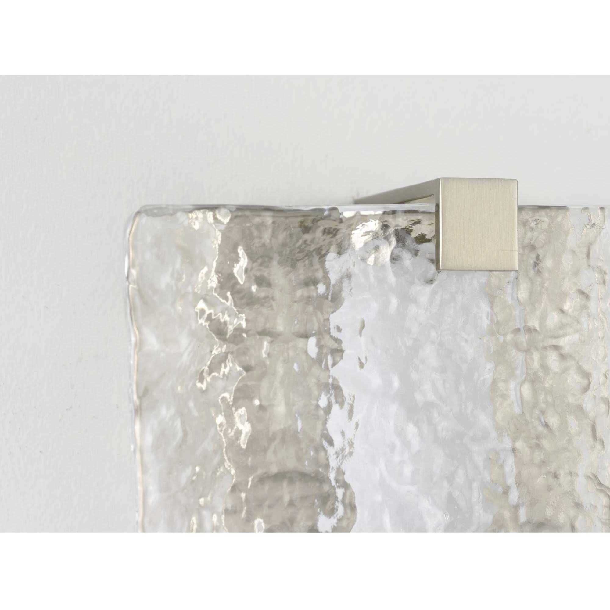 LED Stone Glass LED 8 inch Brushed Nickel ADA Wall Sconce Wall Light, Progress LED