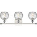 Ballston Athens Water Glass 3 Light 26 inch White and Polished Chrome Bath Vanity Light Wall Light