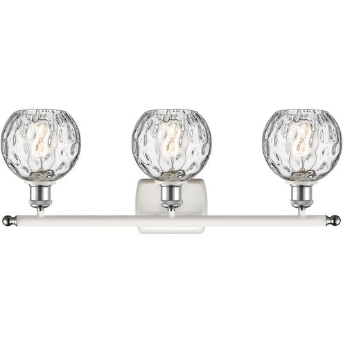 Ballston Athens Water Glass 3 Light 26 inch White and Polished Chrome Bath Vanity Light Wall Light