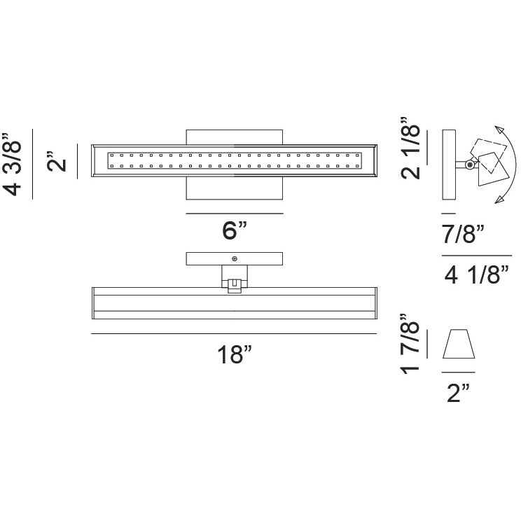 Isosceles LED 18 inch Aged Gold Brass Bath Vanity Light Wall Light