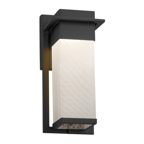Fusion 12 inch Matte Black Outdoor Wall Sconce in Weave Fusion
