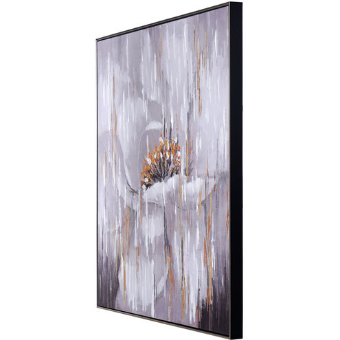 Melting Bloom Pale Yellow-White-and Black-Painted Wall Art