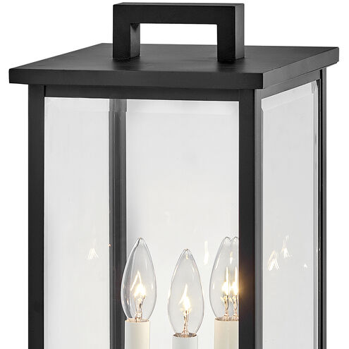 Estate Series Weymouth LED 20 inch Black Outdoor Pier Mount Lantern, Low Voltage