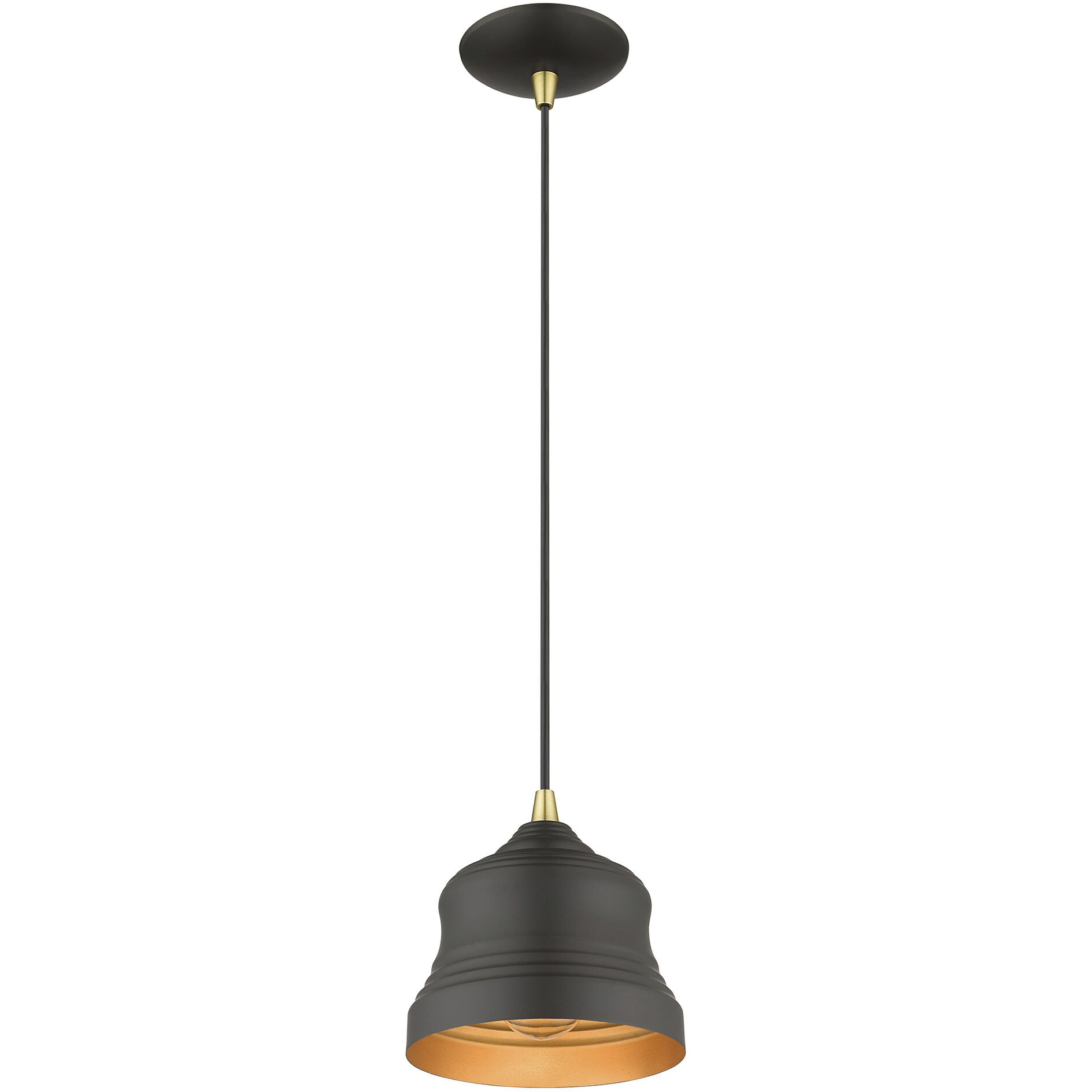 Endicott 1 Light 7 inch Bronze with Antique Brass Finish Accents Pendant Ceiling Light in Bronze with Antique Brass Accent
