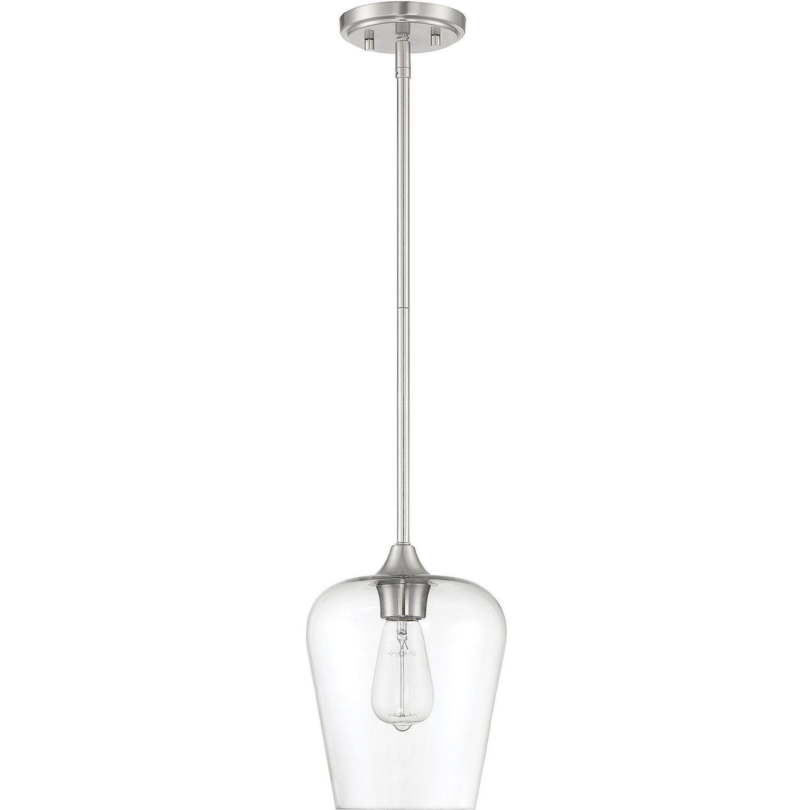 Octave 1 Light 8 inch Satin Nickel Pendant Ceiling Light, Essentials