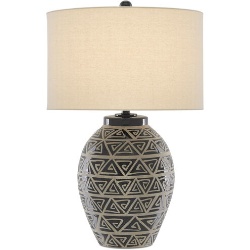 Himba 28 inch 150.00 watt Glossy Black/Sand Table Lamp Portable Light