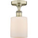Cobbleskill 1 Light 5 inch Antique Brass Semi-Flush Mount Ceiling Light