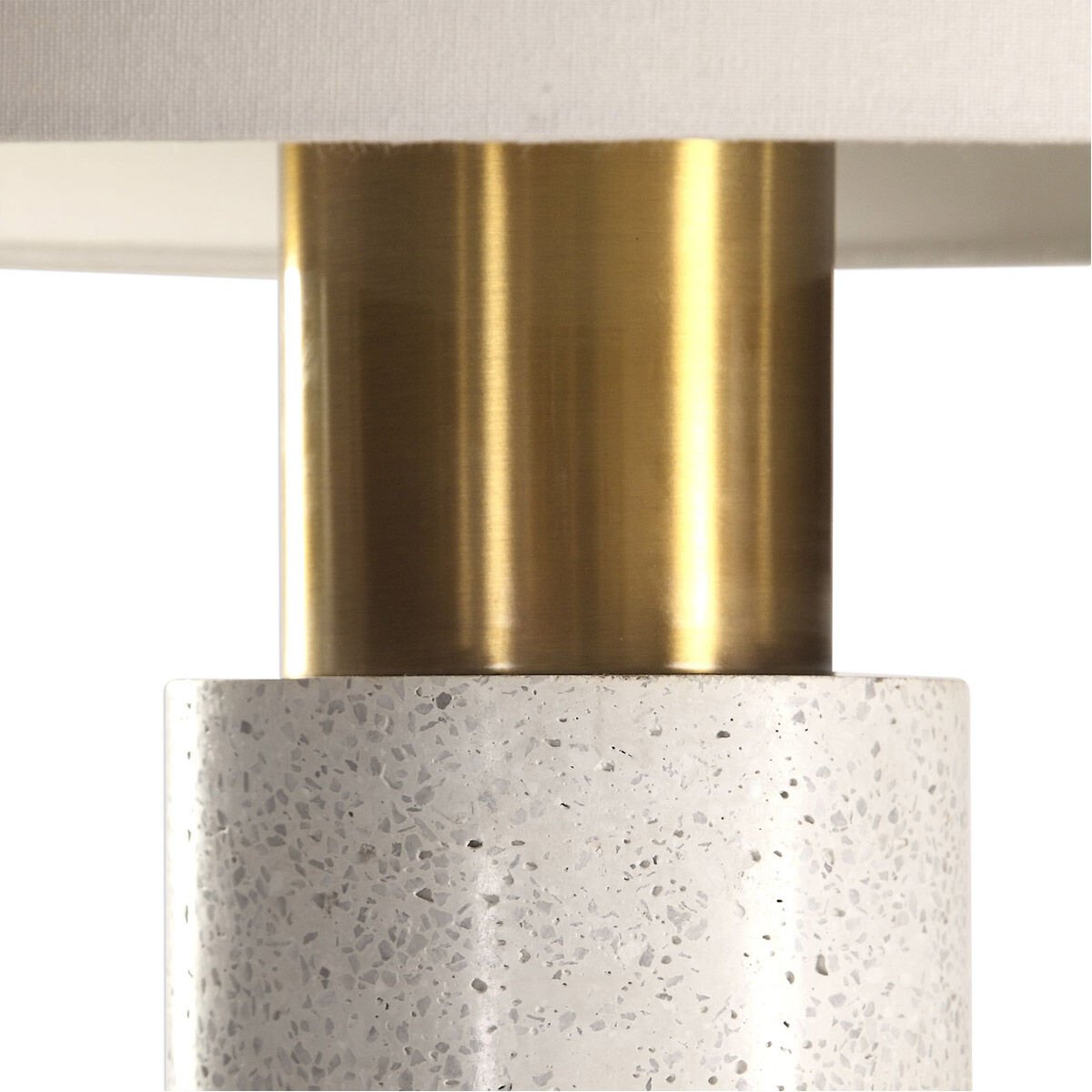 Vaeshon 29 inch 150 watt Bleached Washed Concrete and Brushed Brass Table Lamp Portable Light