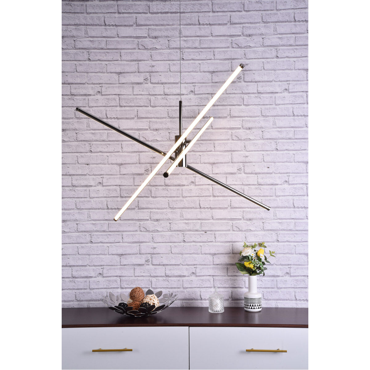 Sonya 3 Light 44 inch Polished Nickel Pendant Ceiling Light