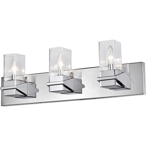 Veronica 3 Light 24 inch Polished Chrome Vanity Light Wall Light