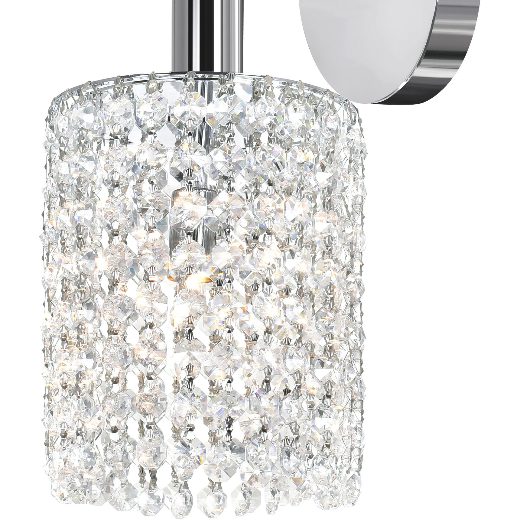 Glitz 1 Light 8 inch Chrome Bathroom Sconce Wall Light