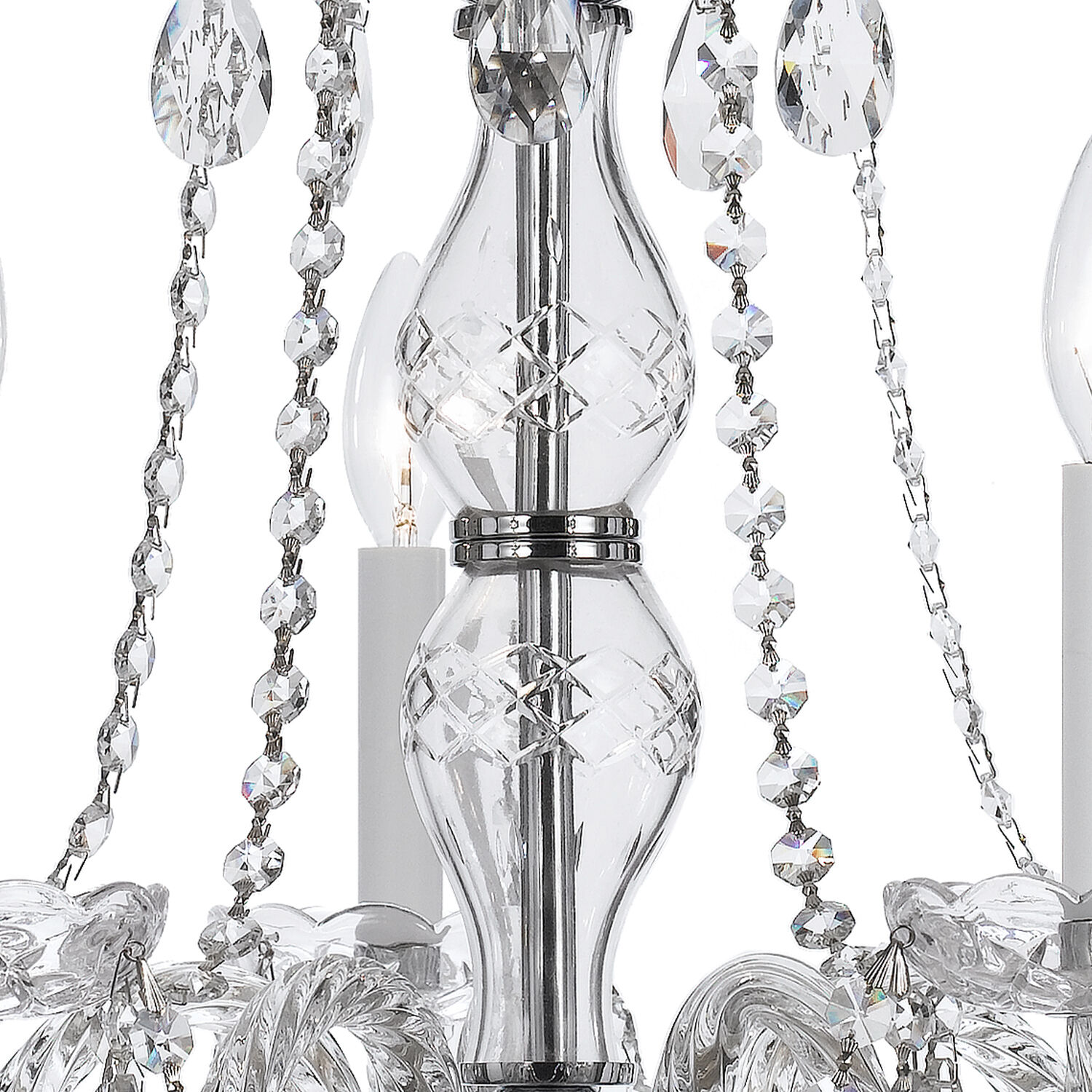 Traditional Crystal 5 Light 21 inch Polished Chrome Chandelier Ceiling Light in Clear Hand Cut