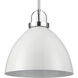 Somerville 1 Light 12 inch Gloss White with Polished Nickel Pendant Ceiling Light