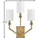 Moore 3 Light 15 inch Heritage Brass Interior Wall Mount Wall Light