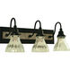 Houghton 3 Light 21 inch Matte Black and Antique Brass Sconce Wall Light