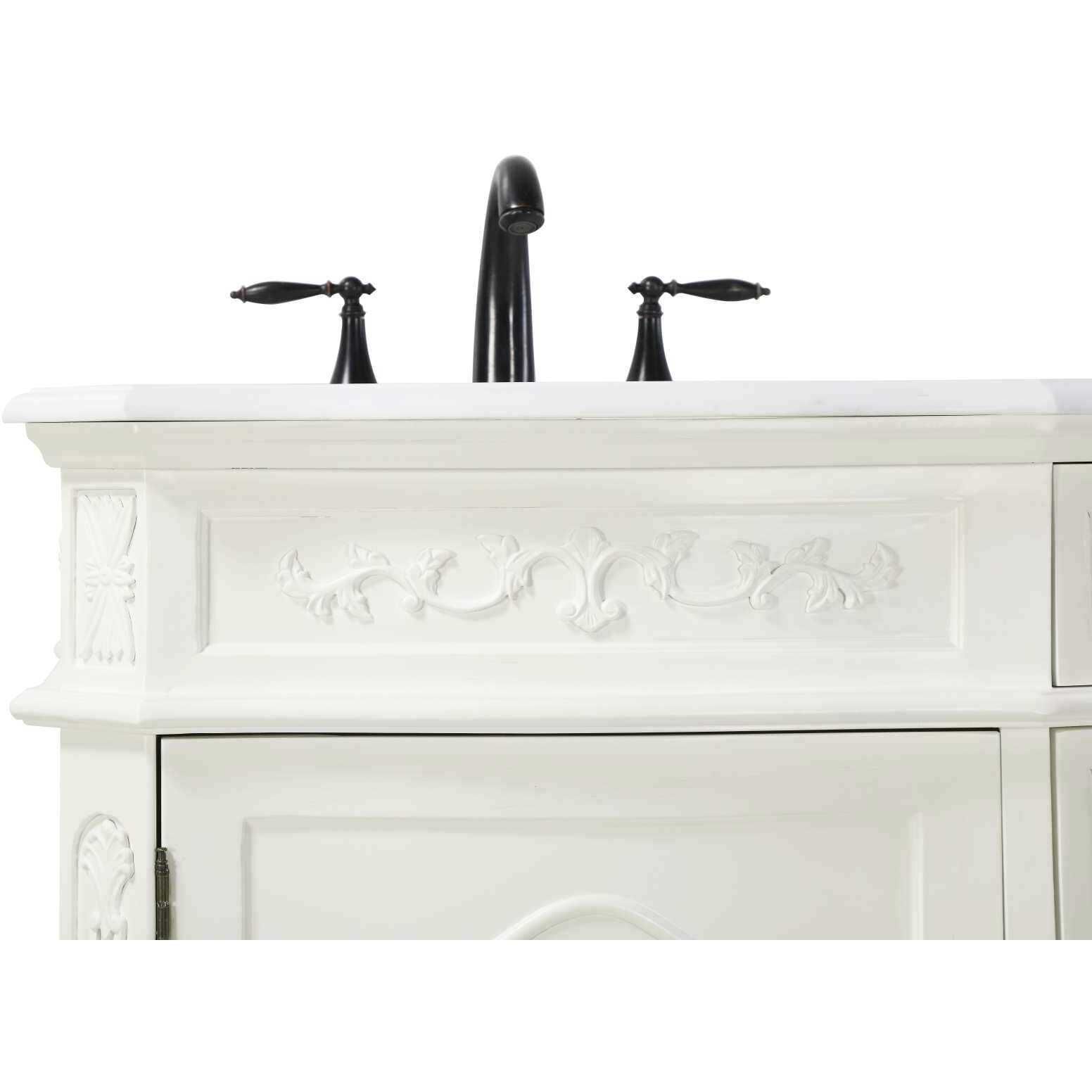 Danville 54 X 36 inch Antique White Bathroom Vanity Cabinet
