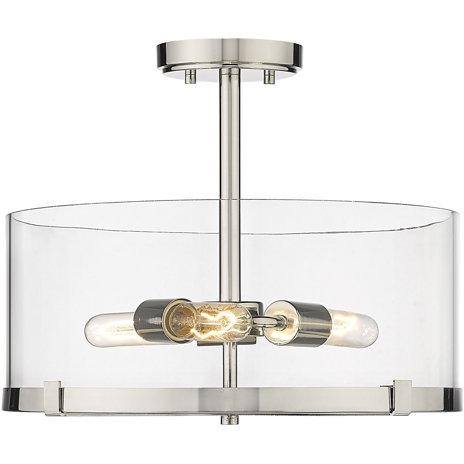 Callista 3 Light 16.5 inch Polished Nickel Semi Flush Mount Ceiling Light