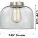 Franklin Restoration Large Bell LED 8 inch Polished Nickel Sconce Wall Light, Franklin Restoration