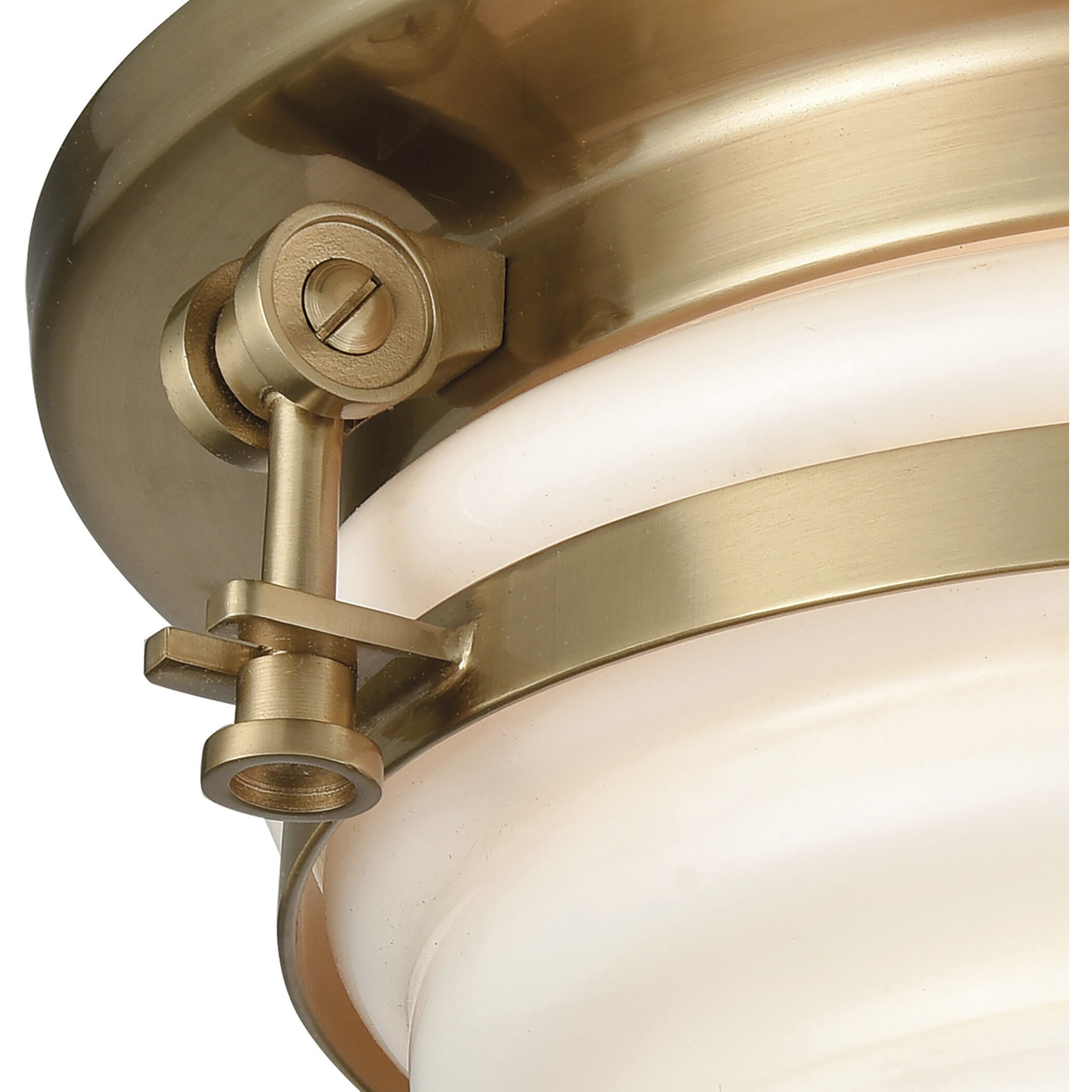 Riley 2 Light 12 inch Satin Brass with White Flush Mount Ceiling Light