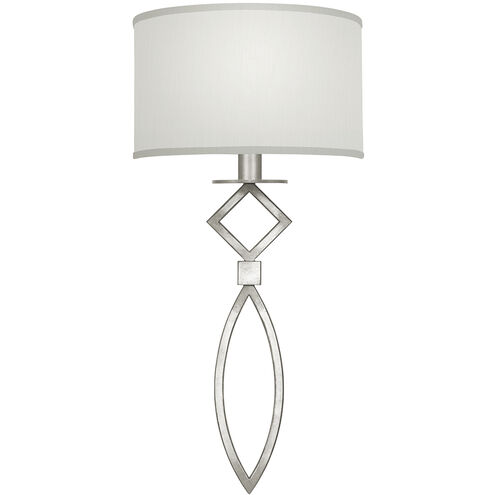 Cienfuegos 1 Light 14 inch Silver Leaf Sconce Wall Light in White Fabric