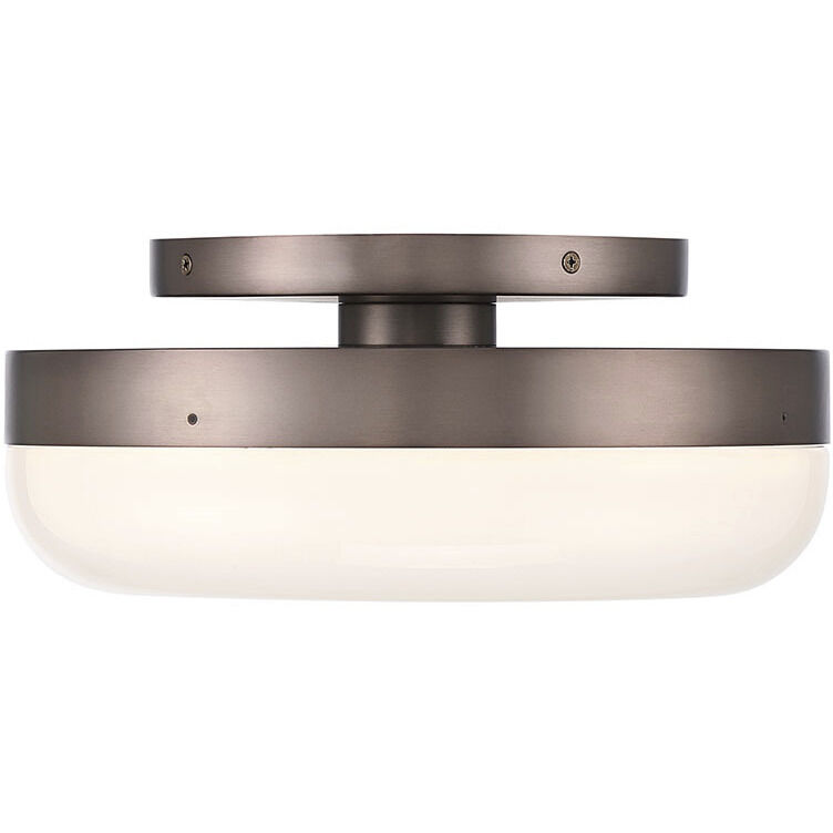 Harwel LED 12 inch Harlow Bronze Flush Mount Ceiling Light