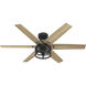 Houston 52 inch Matte Black with Golden Maple Blades Ceiling Fan
