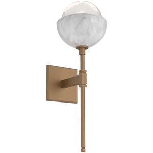 Cabochon LED 7.7 inch Novel Brass with White Marble Sconce Wall Light in 3000K LED, Opal White, Belvedere