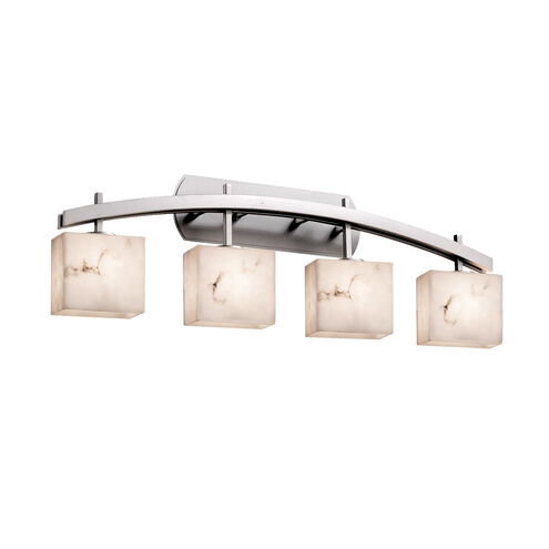 Lumenaria 4 Light 35.5 inch Brushed Nickel Vanity Light Wall Light in Rectangle, Incandescent